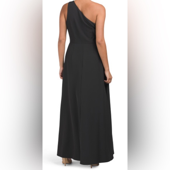 Julia Jordan One Shoulder Black Jumpsuit with Skirt Overlay. SZ. 14 NWT - Picture 2 of 3